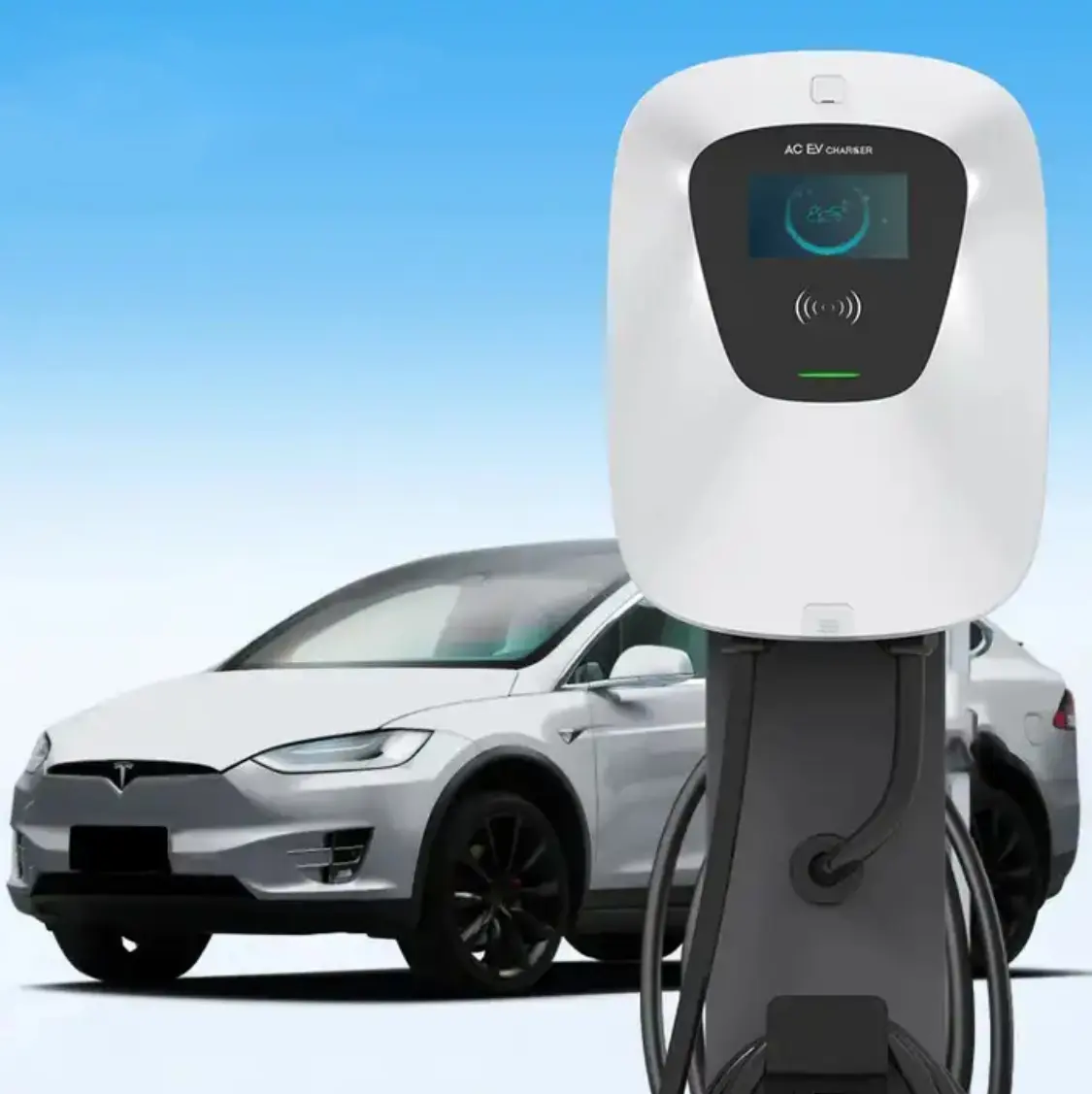 Customizing the logo convenient 7KW ev charger 22kw 40A Ev Charger Type2 Household Electric Pile Car Wall-mounted charging gun