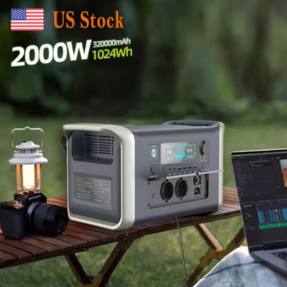 2024 New Portable Power Station Camping Lithium Battery 200W 300W 5000W 1200W 2400W Wireless DC AC Type-c Solar Generator