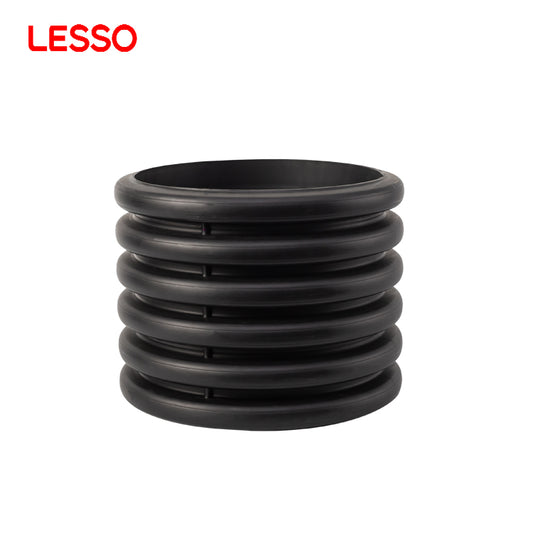 LESSO ท่อระบายน้ำสีดำระบายน้ำเสีย 200-400 มม. ท่อระบายน้ำพลาสติก HDPE แบบลูกฟูก 