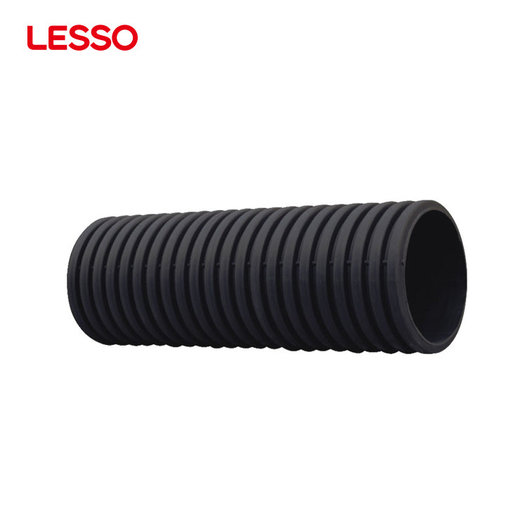 ท่อน้ำชลประทาน LESSO น้ำหนักเบา ท่อระบายน้ำ 150-800 มม. ท่อ HDPE ผนังคู่ลูกฟูกสำหรับระบายน้ำ 