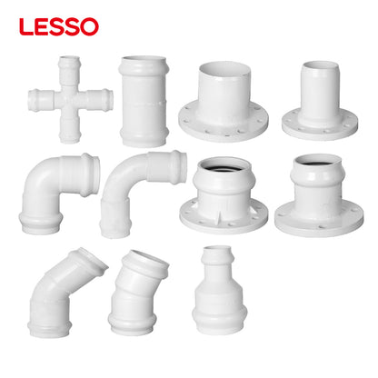 LESSO steel gasket fitting coupling cross hot-tap saddle water reducing tee white