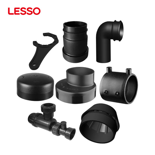 LESSO อุปกรณ์ท่อฟิวชั่นไฟฟ้า HDPE เพื่อการชลประทานที่เป็นมิตรกับสิ่งแวดล้อม มีให้เลือกหลายสไตล์ ทนทาน 