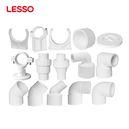 Lesso 45 ข้อพับ PVC 90 องศา ข้อต่อเกลียวชายหญิง ข้อต่อทำความสะอาด นิปเปิล ที คัปปลิ้ง อะแดปเตอร์ ข้อต่อท่อน้ำ PVC