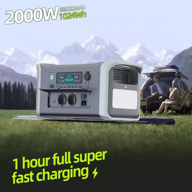 Portable power station 2000 watt solar generator 2500w 3000w 5000w 110v 220v for home and outdoor