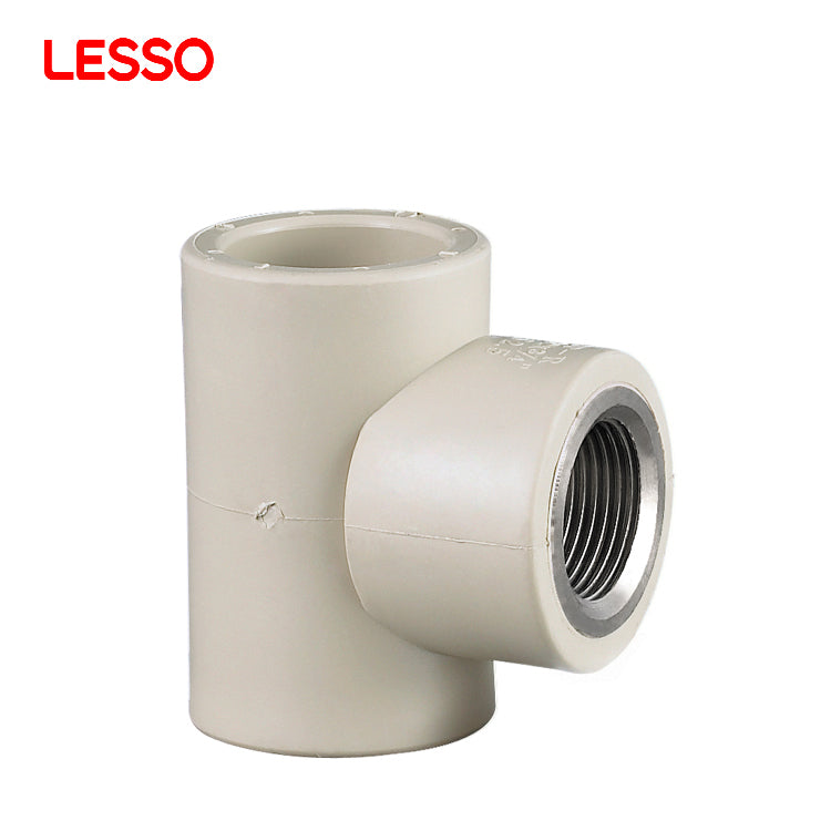 LESSO china suppliers heat preservation plastic white grey ppr pipes fittings female thread tee