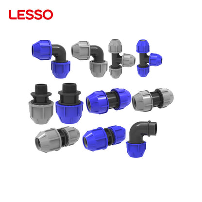 LESSO high quality non-toxic irrigation farming gardening hose tube water pipe pp compression type fitting