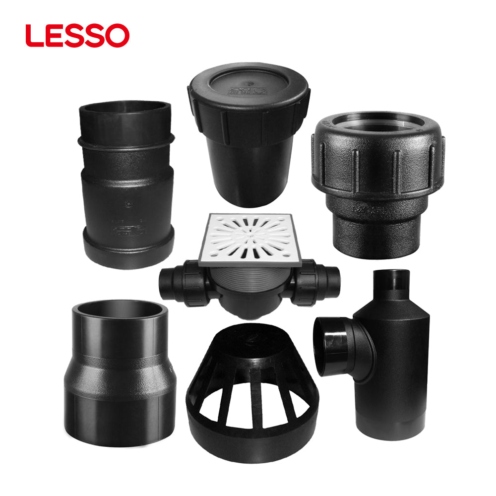 LESSO water supply longevity corrosion resistance plastic 1.5 inch 32mm hdpe pipe fitting tee