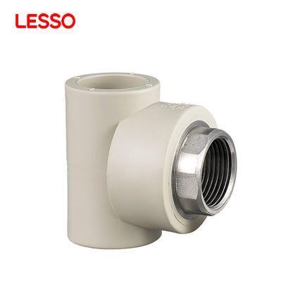 LESSO high quality heat preservation white 20 25 32 40 50 63 75mm ppr pipe fitting plastic thread tee