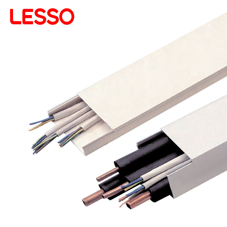 LESSO ทนไฟป้องกันสายไฟในร่มฉนวนไฟฟ้าเครือข่าย PVC trunking 50 80 100 250 มม. 