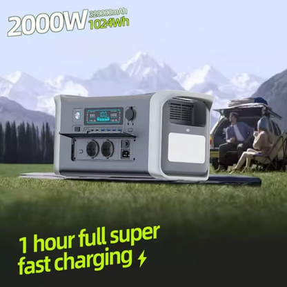 2024 New Portable Power Station Camping Lithium Battery 200W 300W 5000W 1200W 2400W Wireless DC AC Type-c Solar Generator