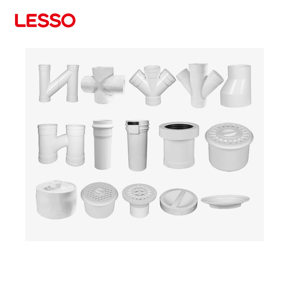 LESSO long service life water supply plastic pvc-u white colors waste water pipe reducer fittings