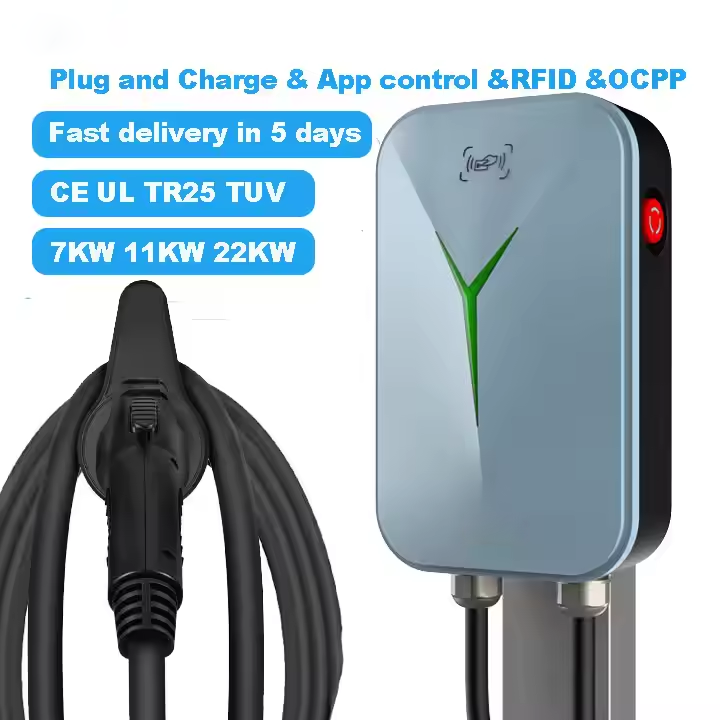 16A 32A Mode Level 2 AC Ev Charger 7KW 11KW Portable Ev Charger Electric Vehicle Car Charger Type 2 IEC62196