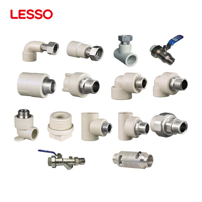 LESSO foshan customizable easy installation plastics 25 32 40 50mm grey white ppr pipes fittings flexible joint