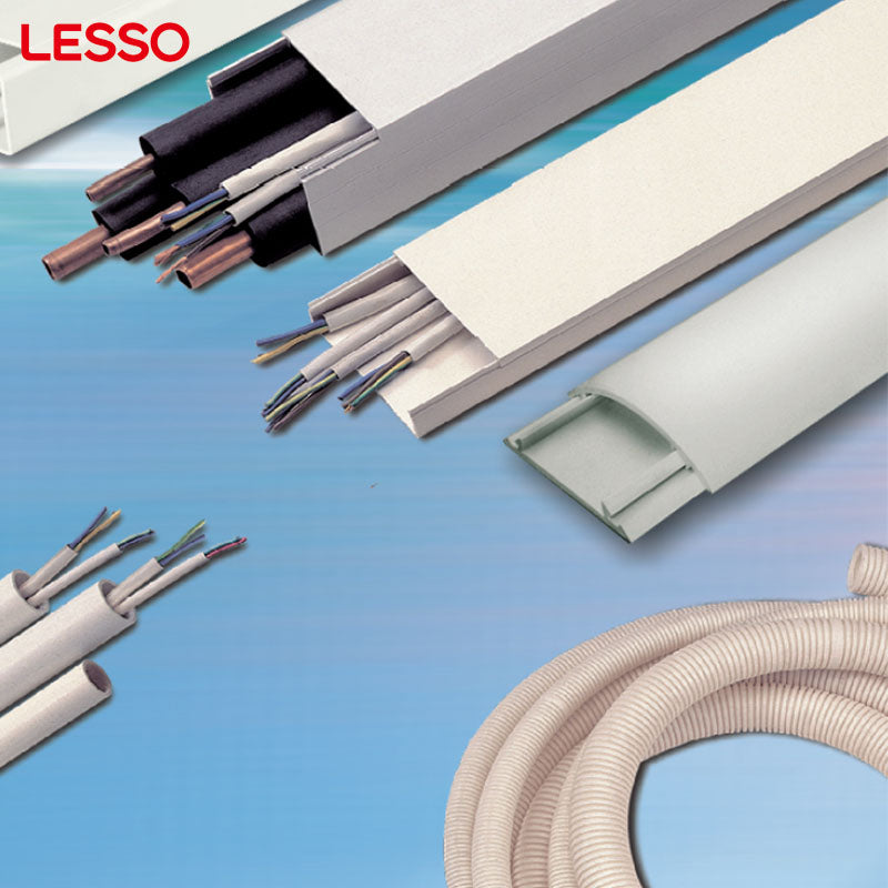 LESSO ไม่เป็นสื่อนำไฟฟ้า ปรับแต่งได้ IEC 1084-2-1 1EC 61084-2-1 ขนาดใหญ่ PVC รางสายไฟติดตั้ง