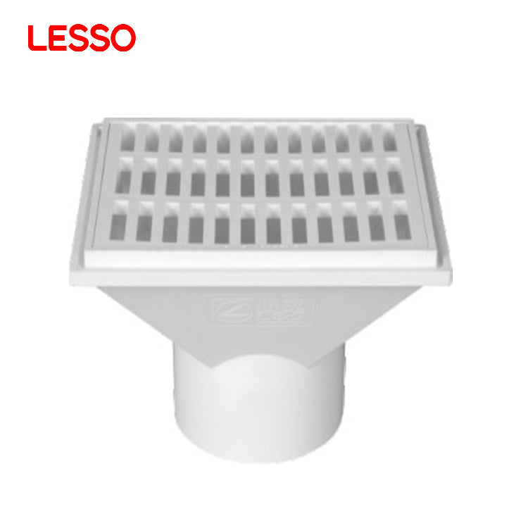 LESSO customizable water supply durable simple side deeper white floor drain pvc-u drainage pipes and fittings