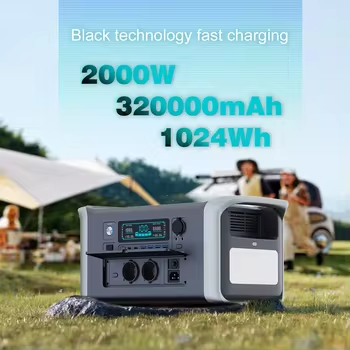 2024 New Portable Power Station Camping Lithium Battery 200W 300W 5000W 1200W 2400W Wireless DC AC Type-c Solar Generator