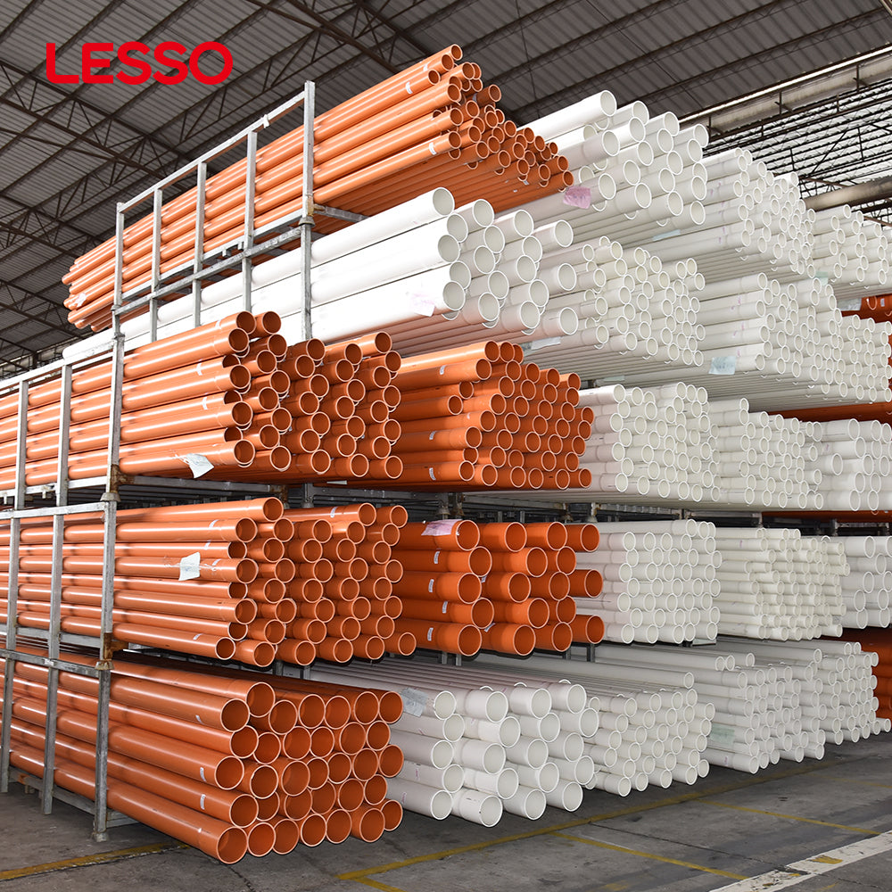 LESSO ทนทาน ประสิทธิภาพการฉนวนที่ยอดเยี่ยม ท่อไฟฟ้า PVC ขนาด 150 มม. ท่อดักต์ผนังแข็ง PVC