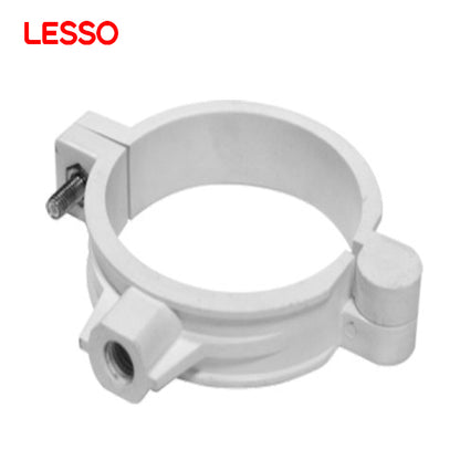 LESSO ประสิทธิภาพการก่อสร้างที่ดี การติดตั้งง่าย สแตนเลส 50 75 110 125mm pvc-u อุปกรณ์พลาสติก ข้อต่อท่อพลาสติก คลิป