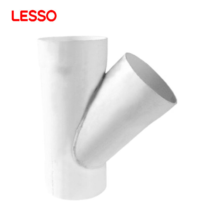 LESSO customizable non-toxic plastic white reducing double 1 inch 250mm wye pvc-u pipe connection fittings