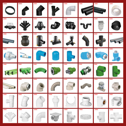 Lesso มาตรฐาน Astm 45 องศา ข้อศอกชายหญิง ข้อศอกที ข้อต่อรีดิวซิ่ง ฟลานซ์วาล์ว PVC อุปกรณ์ท่อพลาสติกน้ำ