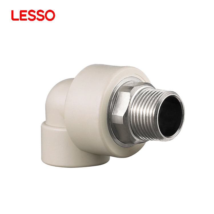 LESSO customizable heat resistant water supply accessory ppr pipe fittings 90 degree thread elbow accessories