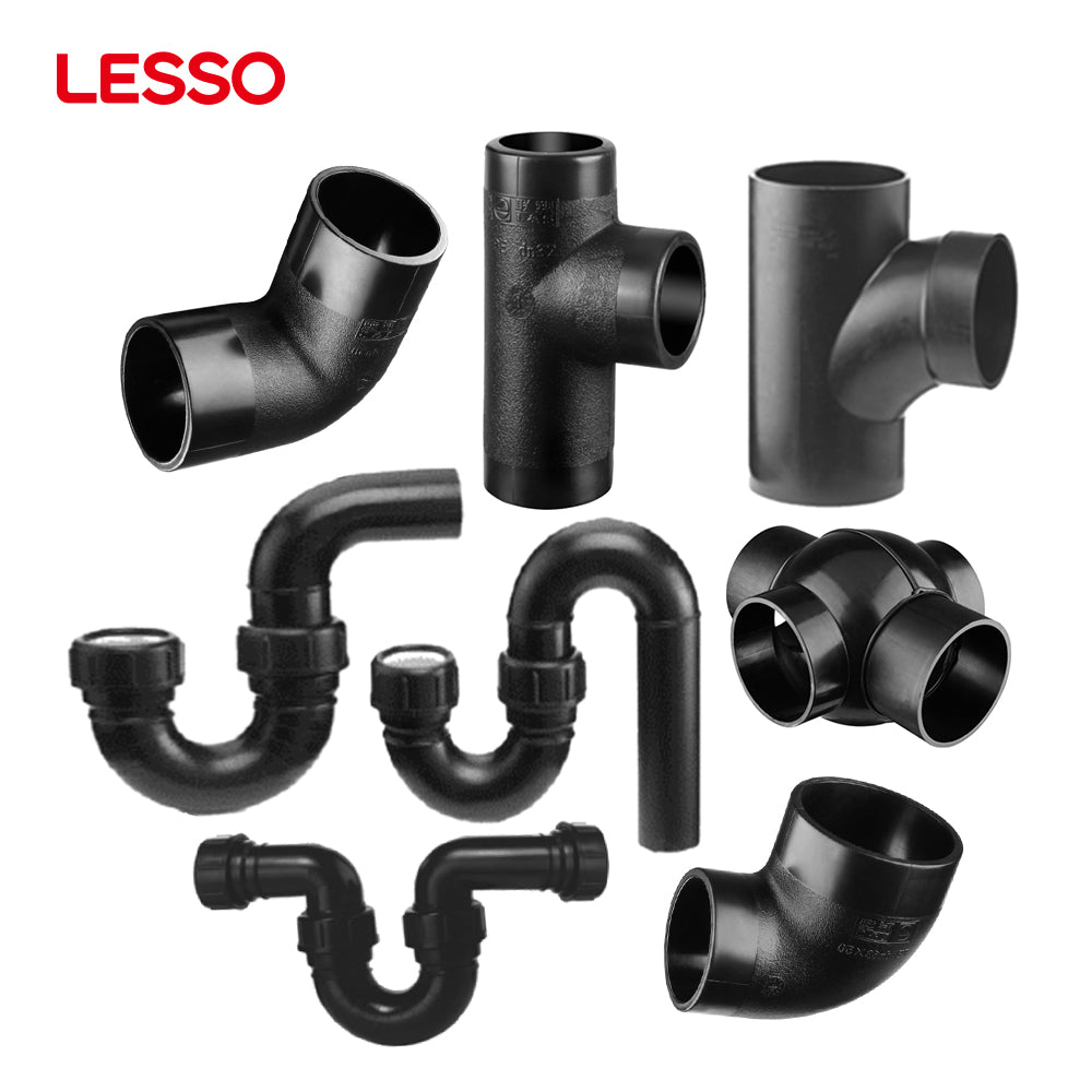 LESSO custom durable 50 75 90 110 125 160mm good price hdpe water pipe fittings cleanout