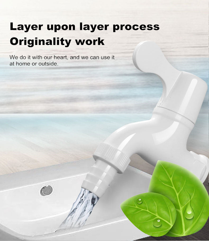 LESSO Factory wholesale Durable white bathroom kitchen tap single handle washing machine water tap pvc plastic faucet for sink