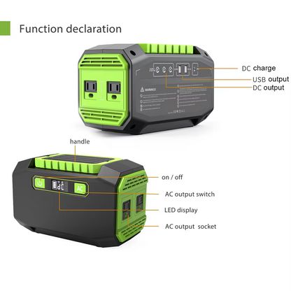 2024 New Power Station Outdoor Camping Lifepo4 Battery 200W 300W 500W 1000W 2400W 3000W Wireless AC Type-c USB Solar Generator