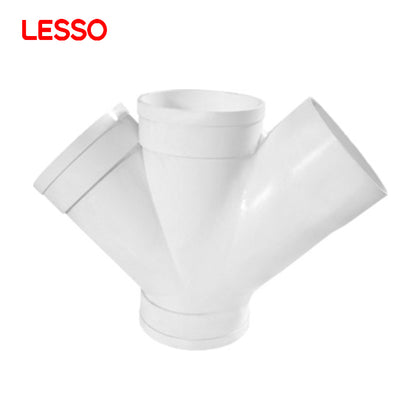 LESSO customizable non-toxic plastic white reducing double 1 inch 250mm wye pvc-u pipe connection fittings