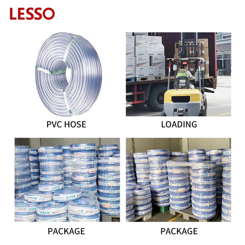 LESSO high quality uv resistant longevity white green transparent 10 32m pvc suction hose pipe pvc hose pipe