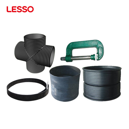 LESSO wholesale irrigation floodwaters drainage black plastic drain double wall tube 180 500mm hdpe corrugated culvert pipe