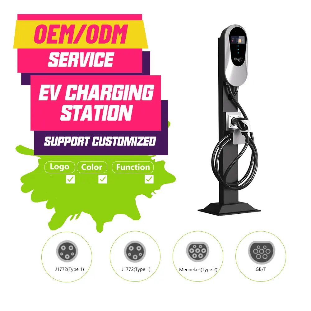 Hot Selling 7KW 11KW 22KW AC USA/UK J1772/Mennekes Type1/Type2 Electric EV Car Charger EV Charging wallbox EV Charging Station